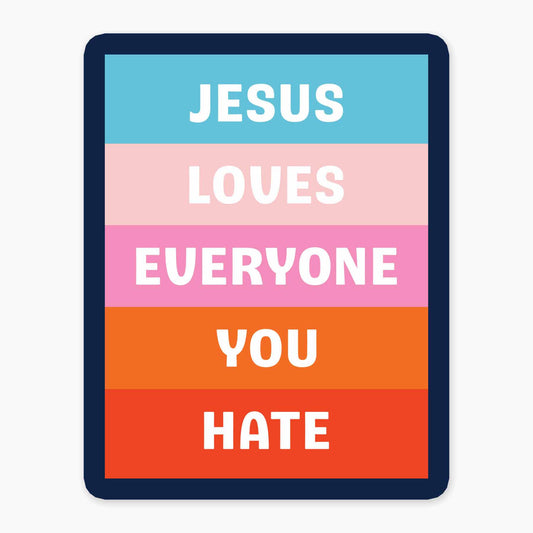 Jesus Loves - 3" Art Sticker - sticker, laptop decor, durable