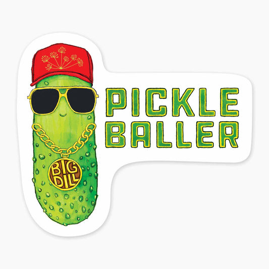 Pickle Baller - 3" Art Sticker - sticker, laptop decor, durable