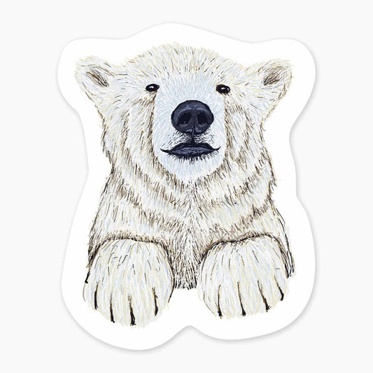 Polar Bear - 3" Art Sticker - sticker, laptop decor, durable