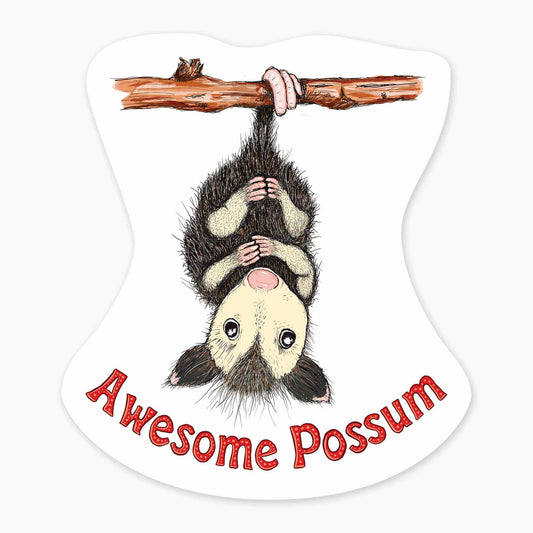 Awesome Possum - 3" Art Sticker - sticker, laptop decor, durable