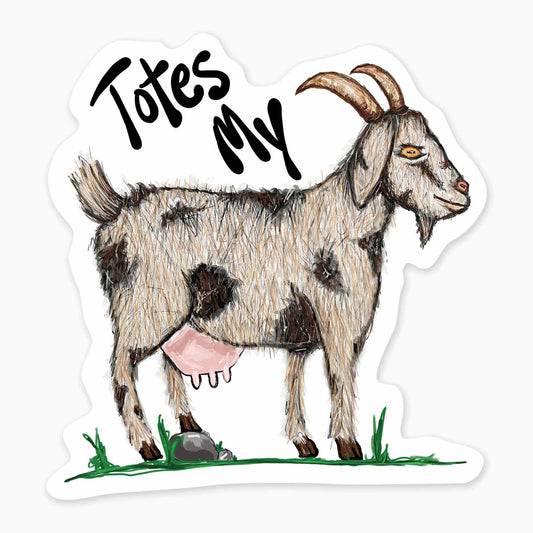 Totes My Goat 3" Art Sticker - sticker, laptop decor, durable