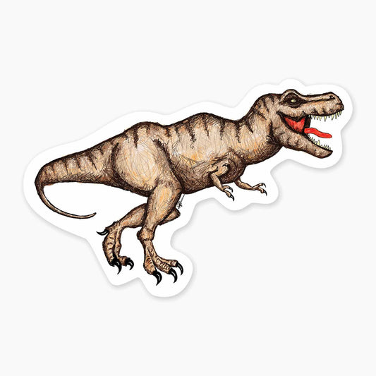 T-Rex - 3" Art Sticker - sticker, laptop decor, durable