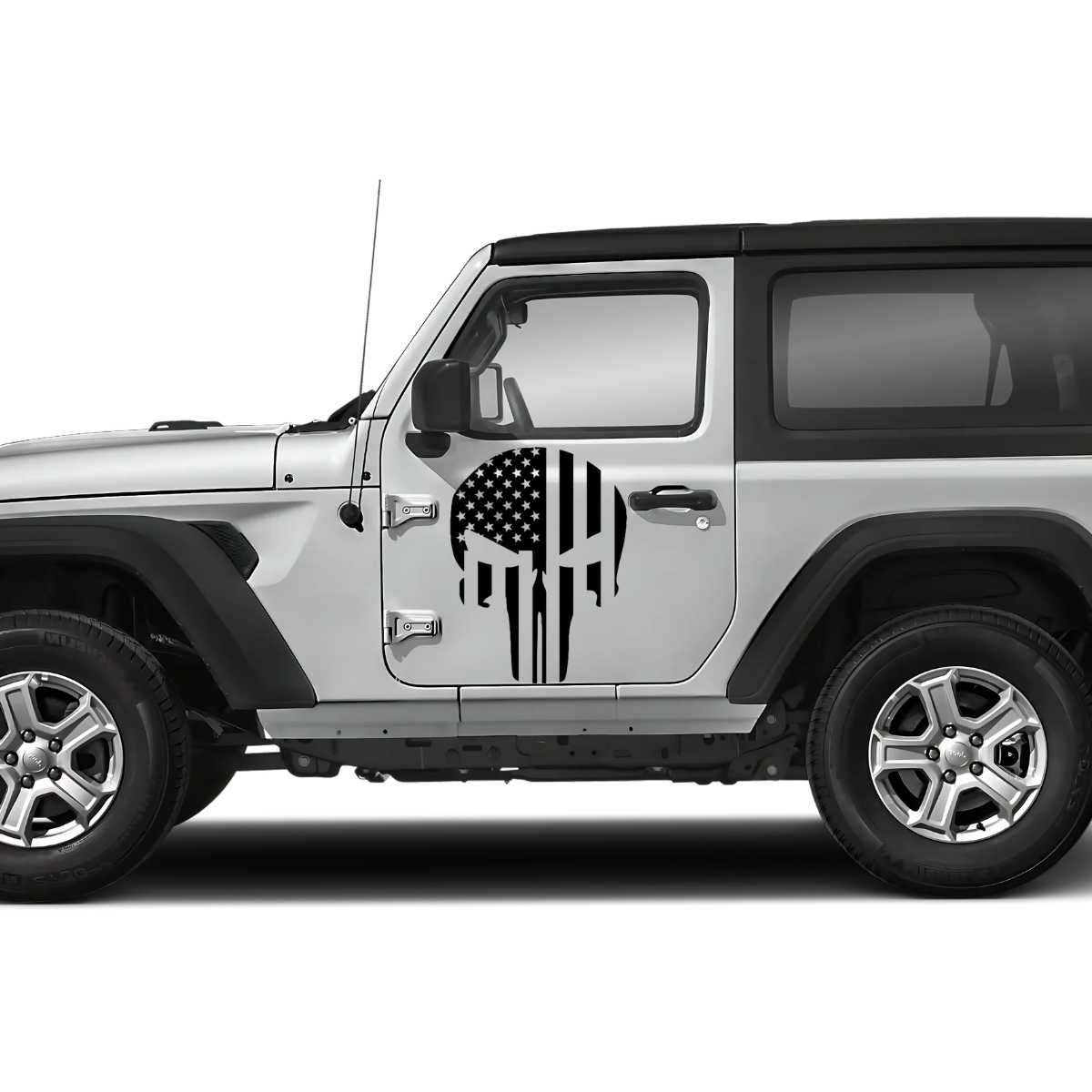 American Flag Punisher Skull Jeep Decal