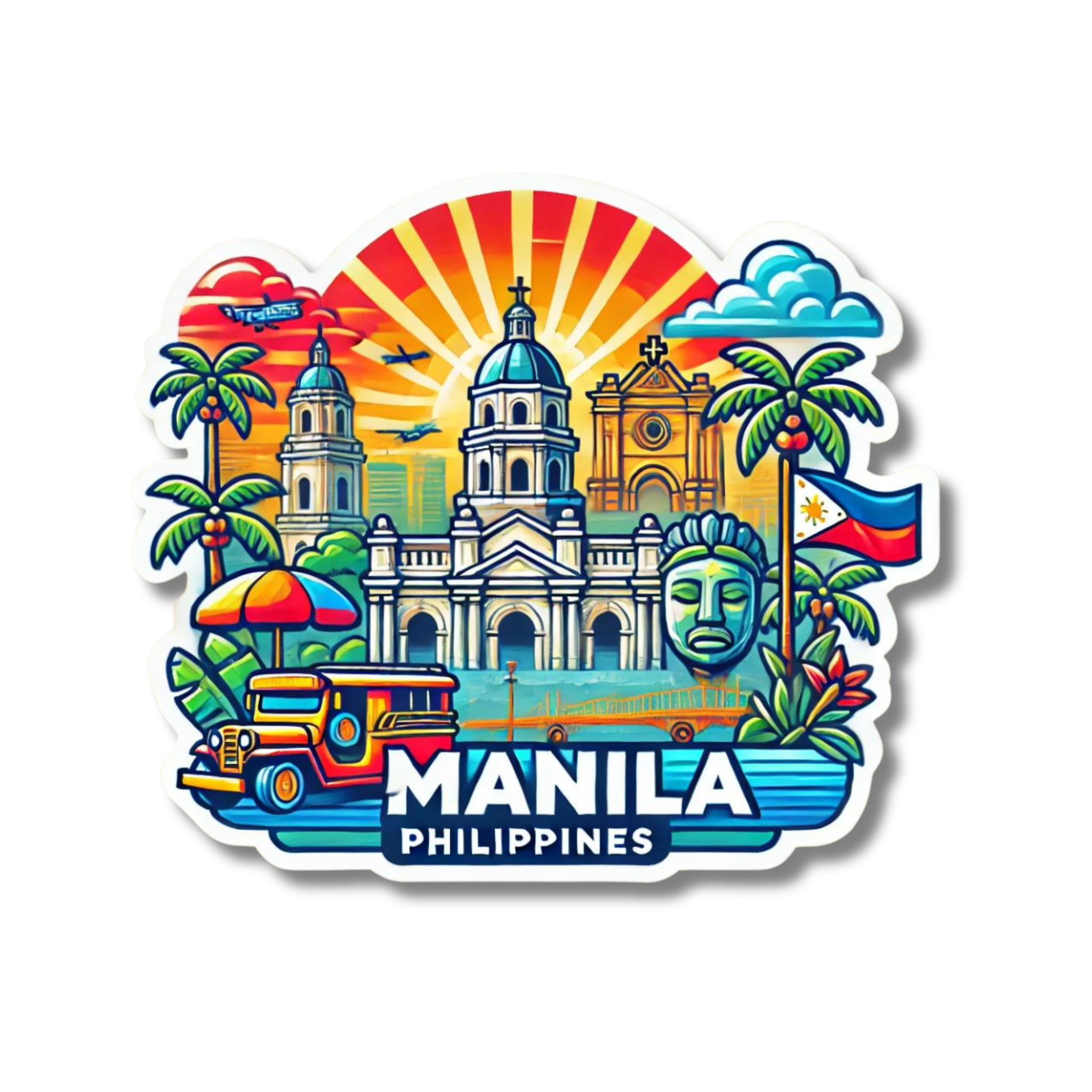 Manila Philippines Souvenir Sticker For Car Laptop