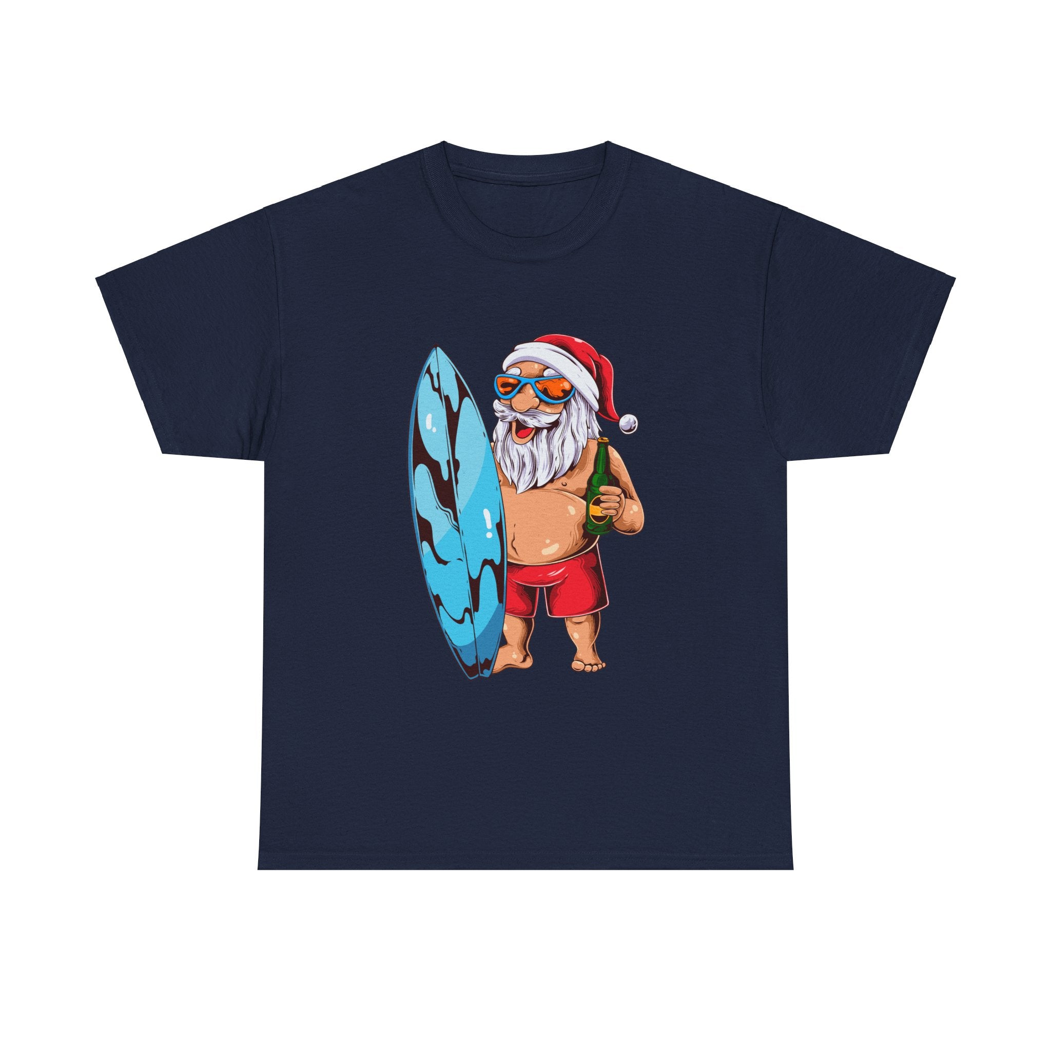 Santa Surfing Surfboard Christmas Holiday Unisex T-Shirt