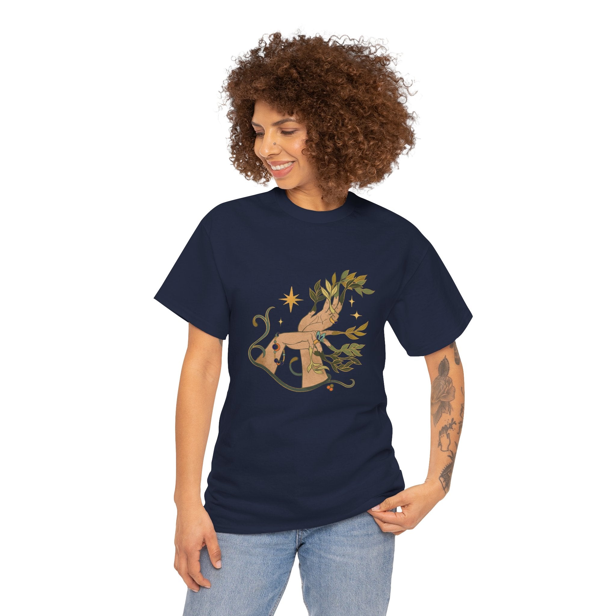 Bohohemian Plant Hands Unisex Graphic Novelty Shirt Tee