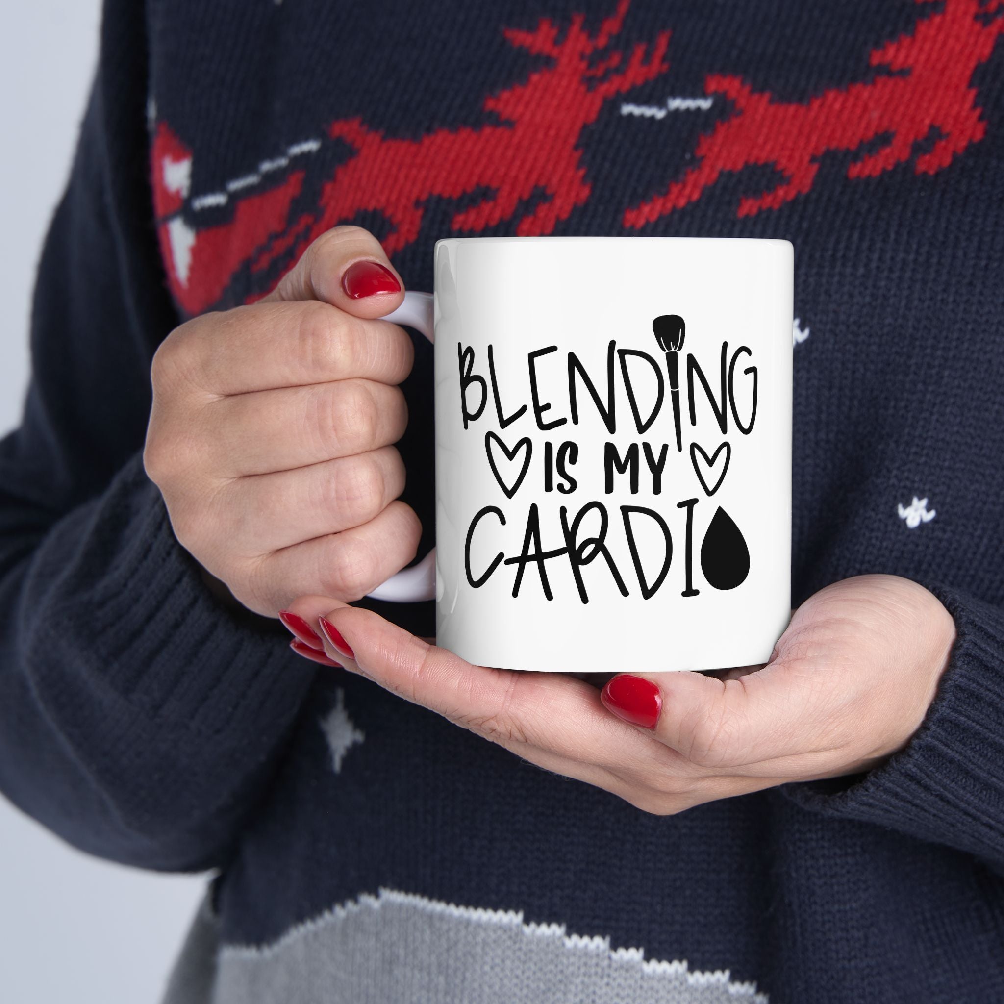 Funny Makeup Blending Is My Cardio Cosmetic Ceramic Coffee Mug