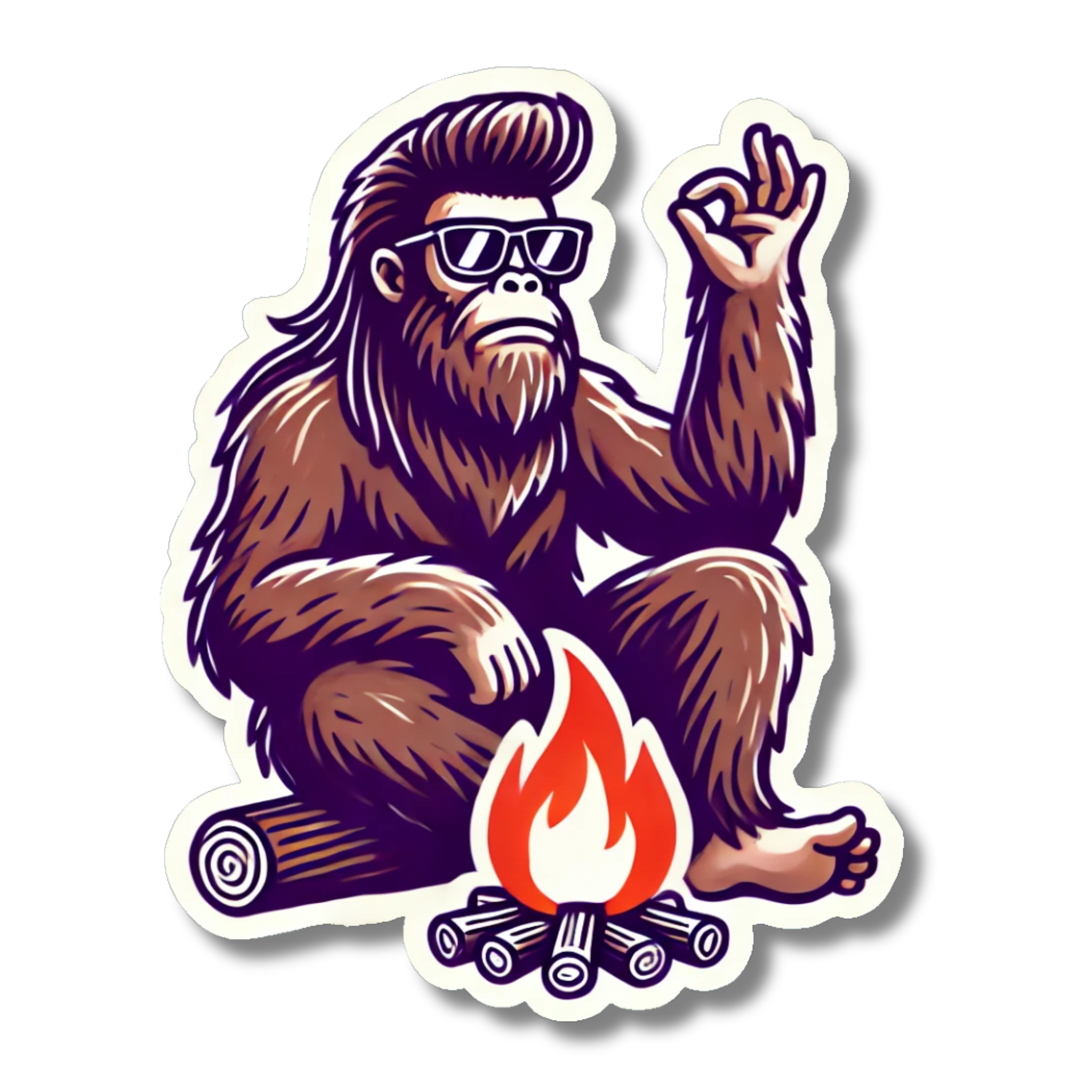 Funny Bigfoot Camping Outdoor Sticker