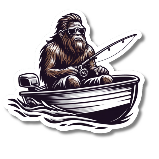 Funny Bigfoot Fishing Sticker