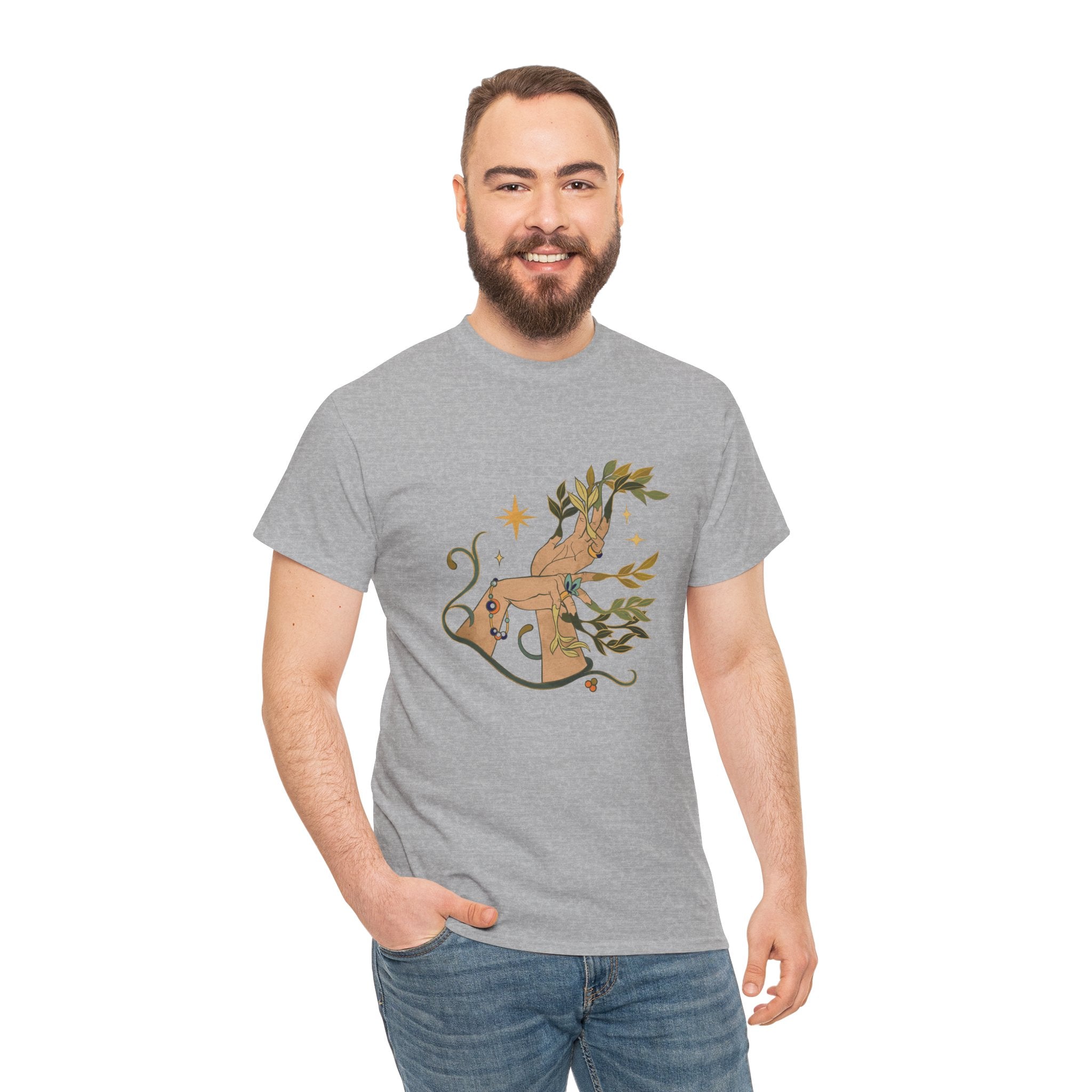 Bohohemian Plant Hands Unisex Graphic Novelty Shirt Tee