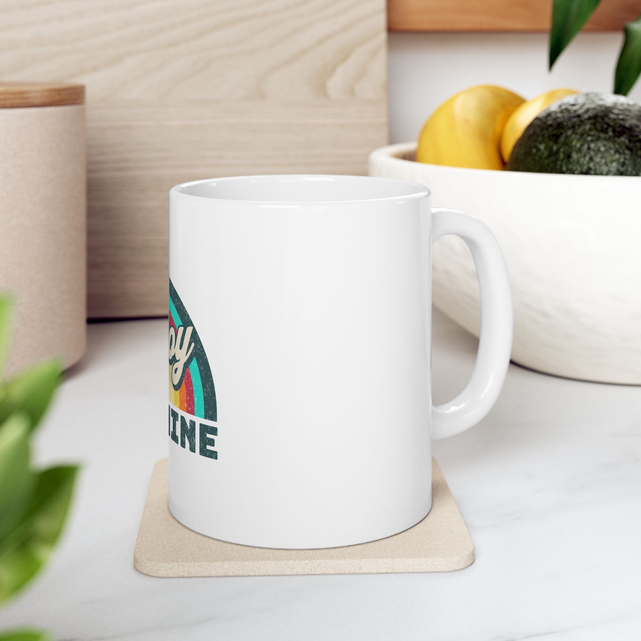 Enjoy Sunshine Cute Boho Retro Graphic Novelty Ceramic Coffee Mug