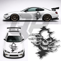 45" Universal Skull & Claws Decal - Racing JDM Hood Graphics Kit