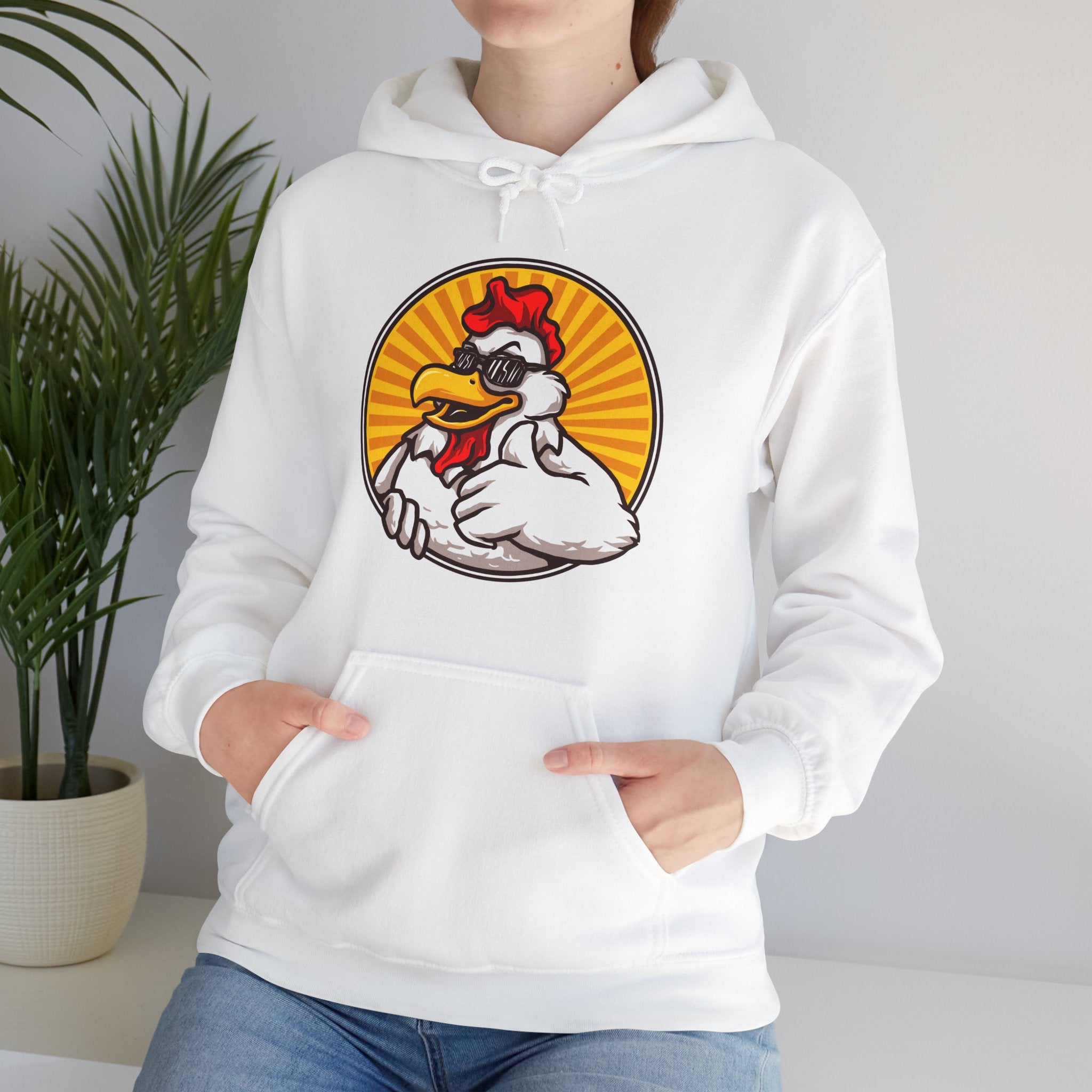 Funny Thumbs Up Chicken Unisex Graphic Novelty Hoodie