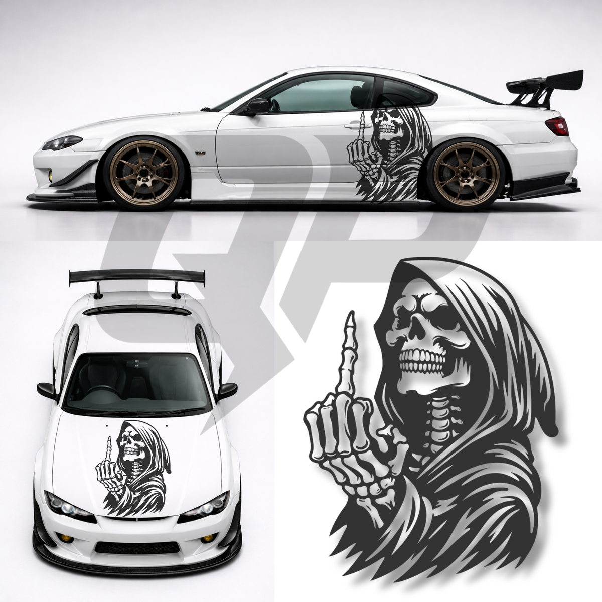 45" Universal Grim Reaper Decal - Racing JDM Hood Graphics Kit