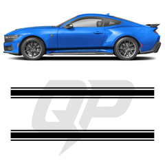 Ford Mustang GT Triple Side Stripe Decals - 3-Stripe Rocker Panel Kit Set of 2 (2024-Present)
