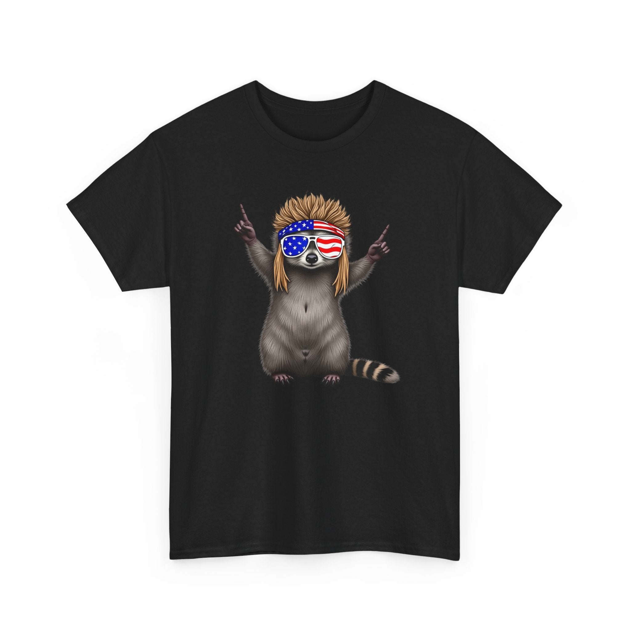 Funny Racoon Patriotic America Tee, Animal Graphic Shirt, 4th of July Unisex