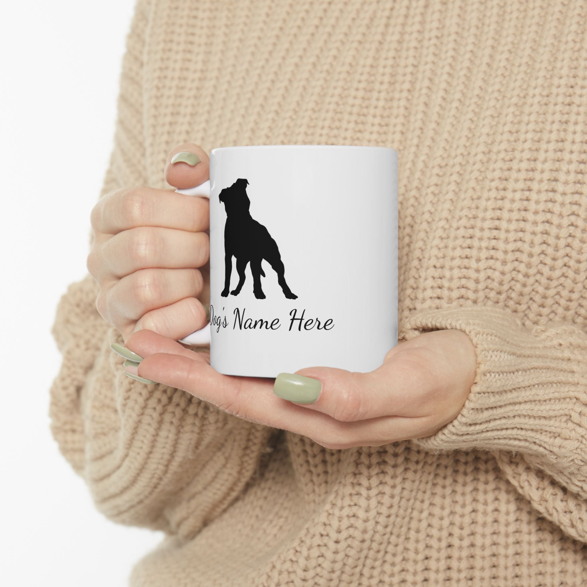 Copy of Custom Pit Bull Dog Paw Puppy Name Ceramic Coffee Mug