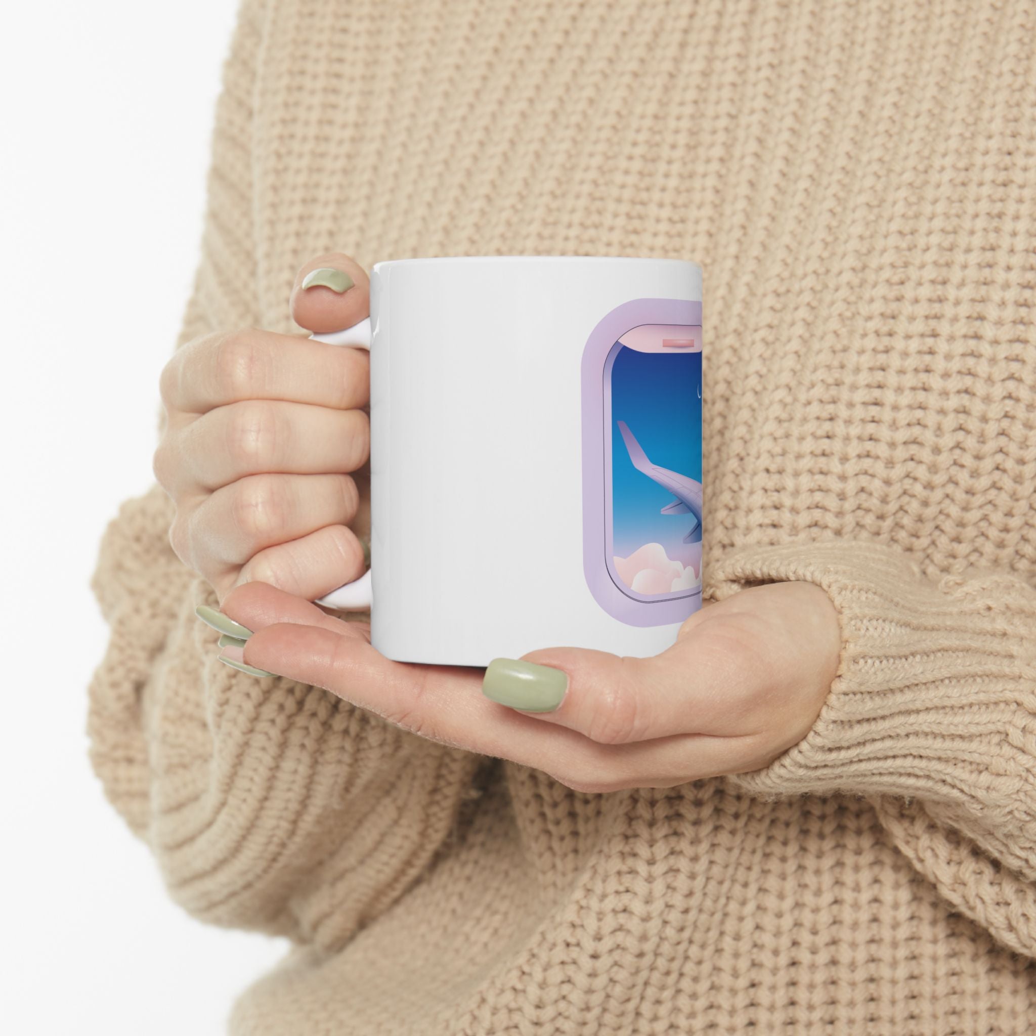 Cute Aesthetic Airplane Ceramic Teen Coffee Mug