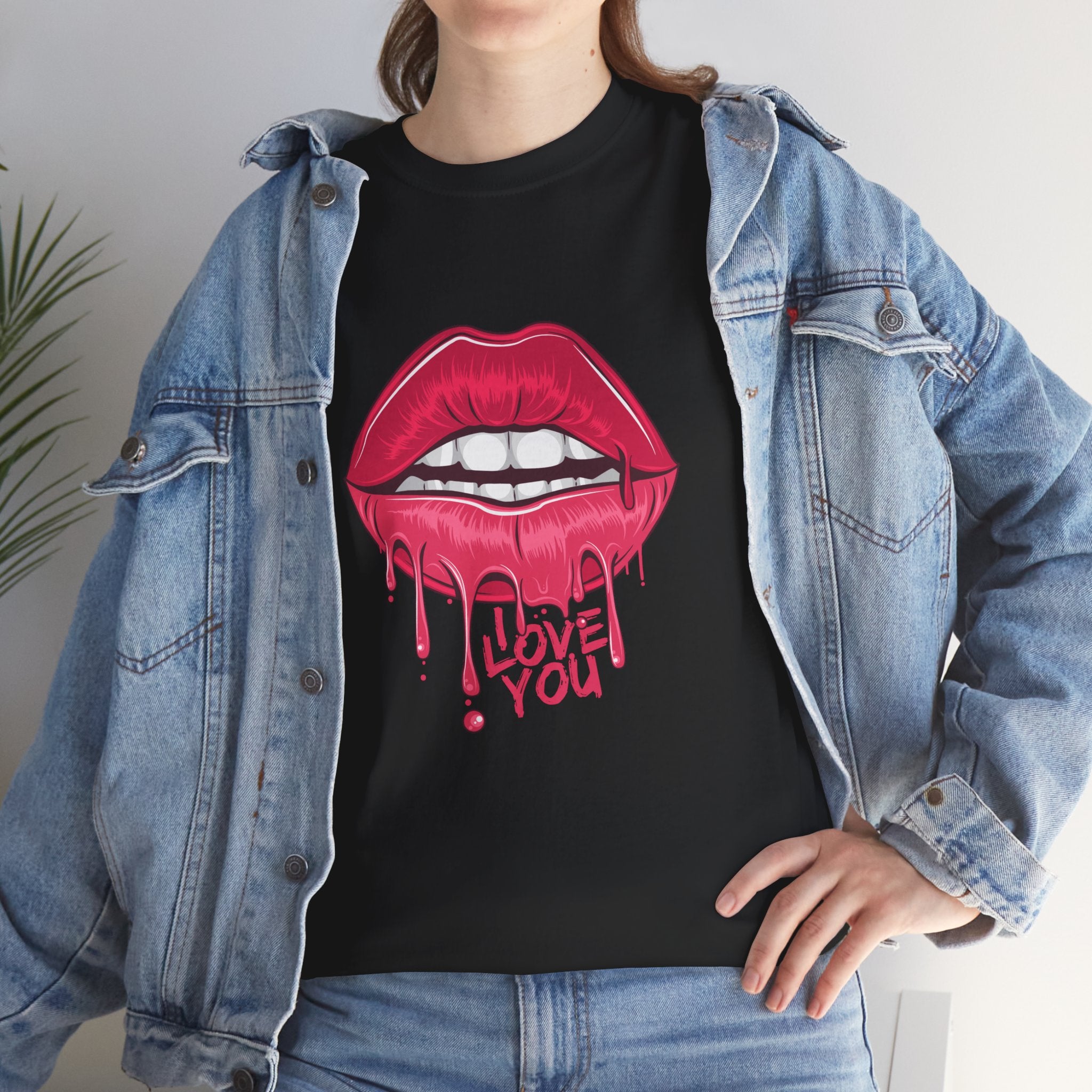 Lips Mouth I Love You Unisex Graphic Novelty T-Shirt