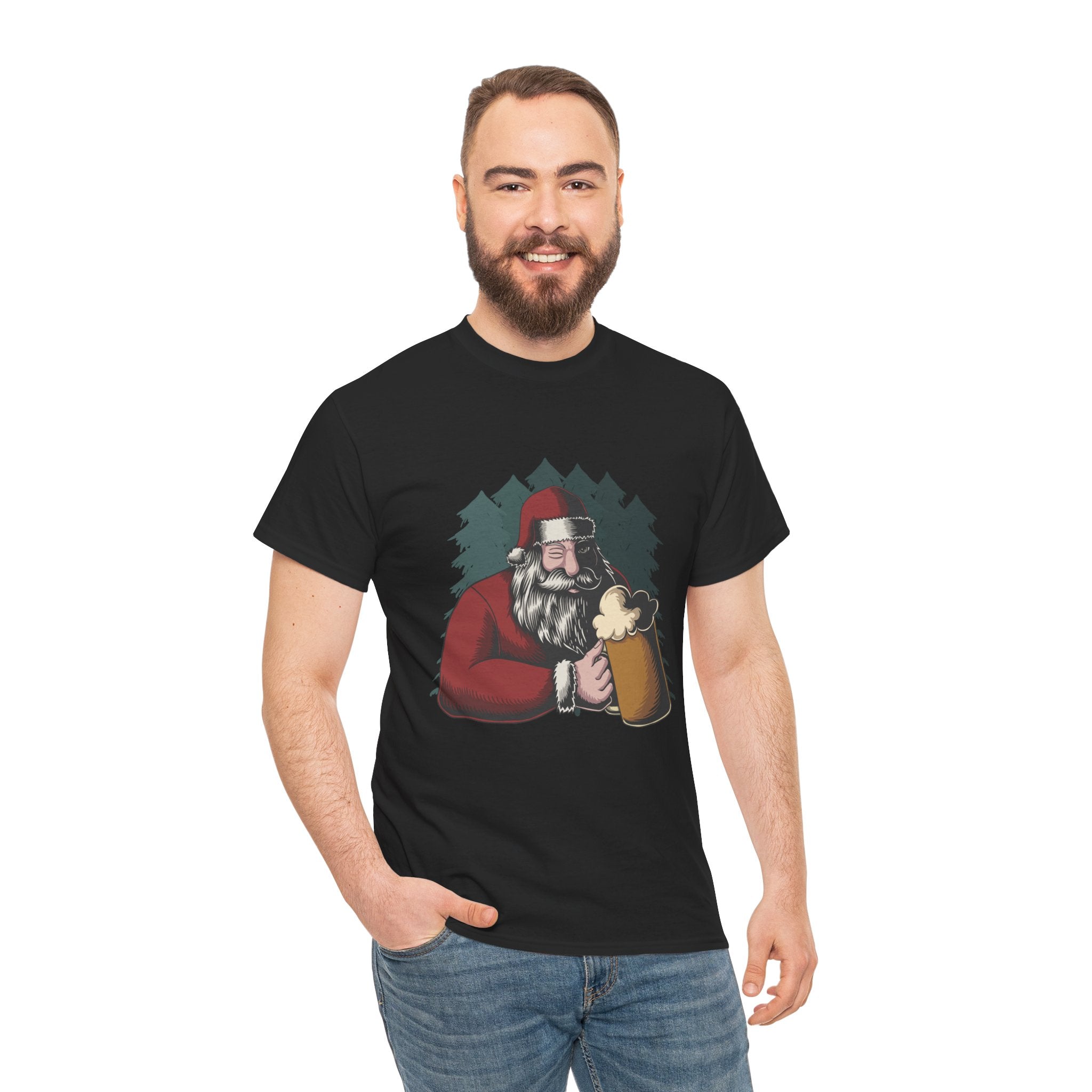 Santa Beer Drinking Christmas Holiday Unisex T-Shirt