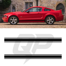 Load image into Gallery viewer, Ford Mustang GT Triple Side Stripe Decals - 3-Stripe Rocker Panel Kit Set of 2 (2005-2009)