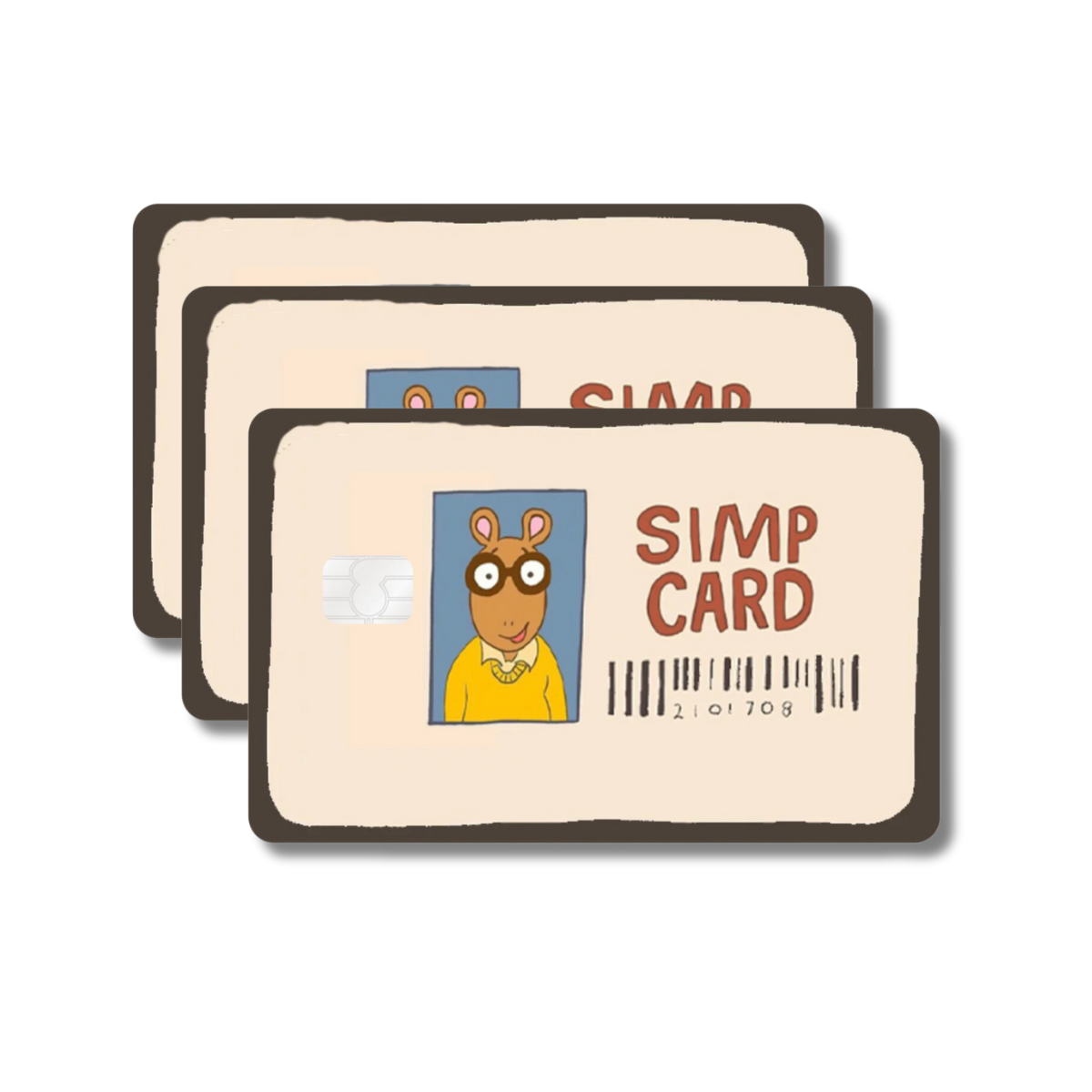 Funny TV Cartoon Simp Card Humor Credit Card Skin Cover Decal Sticker Small Chip - 3 Pack