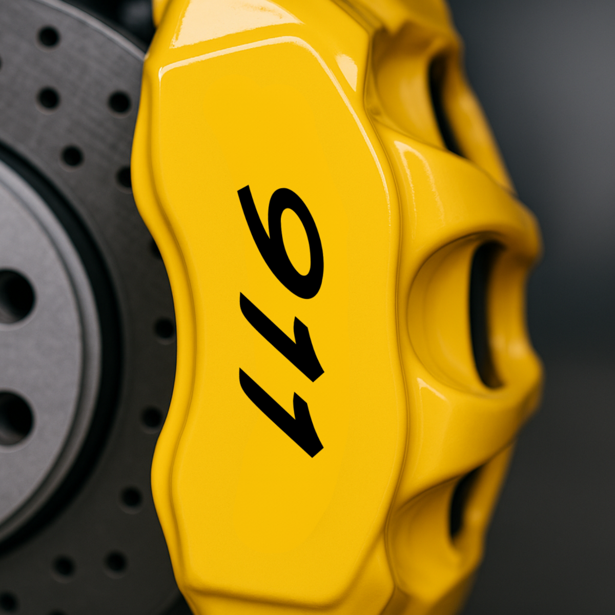 911S Brake Caliper Decals - Set of 8 (6" to 3") - Premium Vinyl Stickers for Porsche 911S