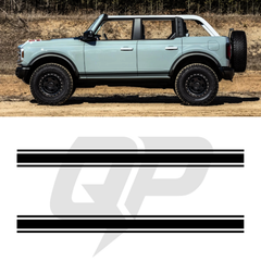 Ford Bronco Triple Side Stripe Decals - 3-Stripe Rocker Panel Kit Set of 2 (2021-Present)