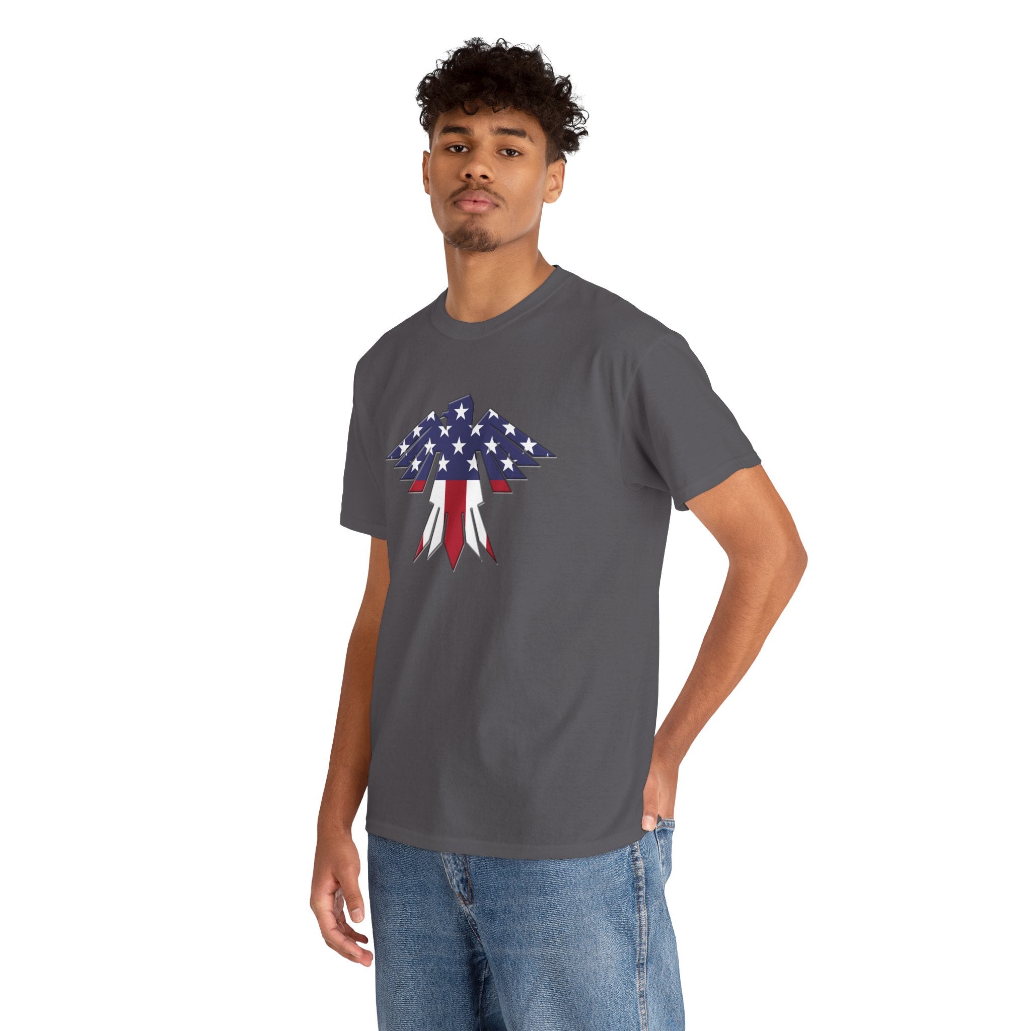 Patriotic Eagle USA Flag Unisex Heavy Cotton Tee