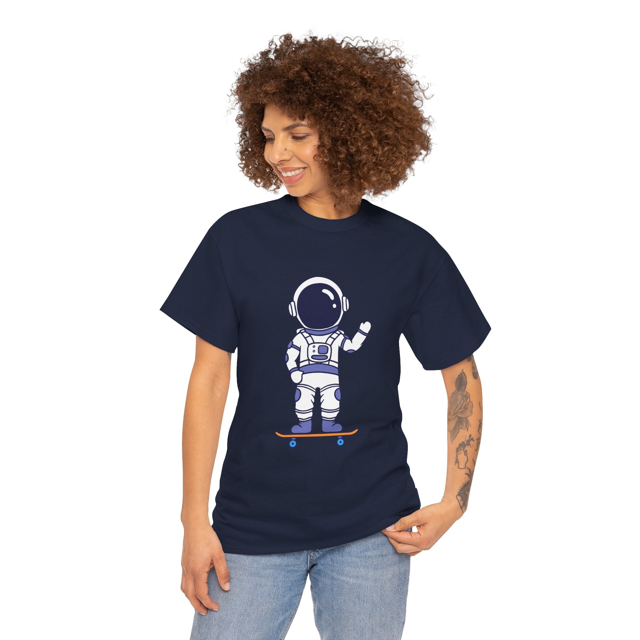 Astronaut Skateboarding Mens Womens Unisex T-Shirt