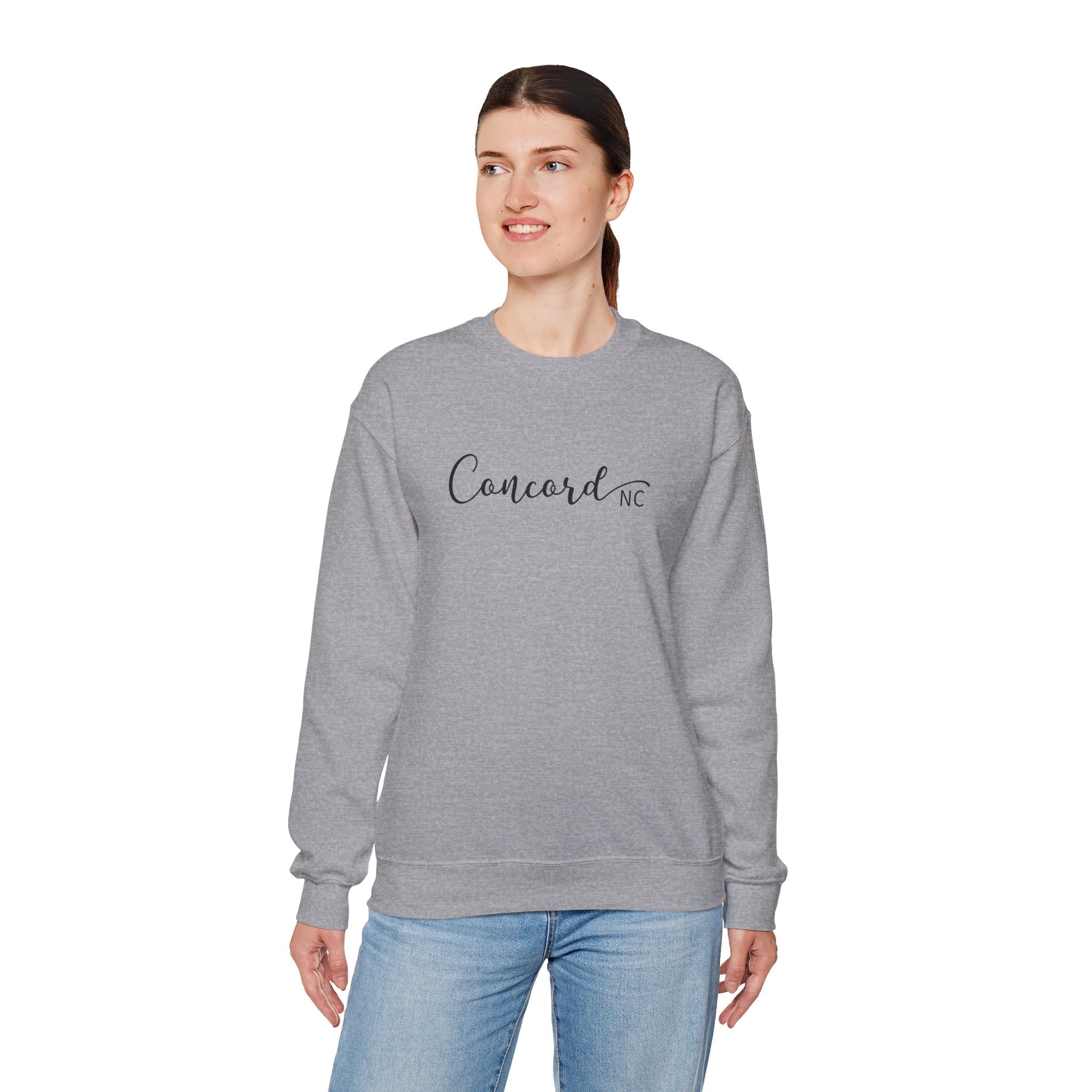 Concord North Carolina NC State Cursive Crewneck Sweatshirt