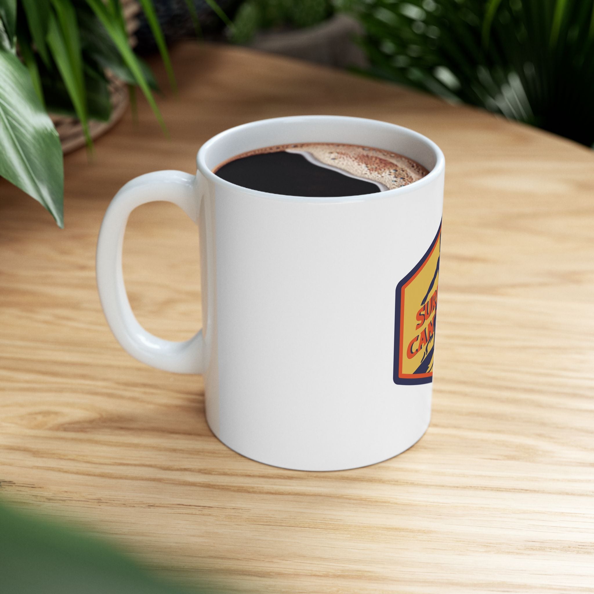 Surfing Retro Beach Graphic Novelty Ceramic Coffee Mug