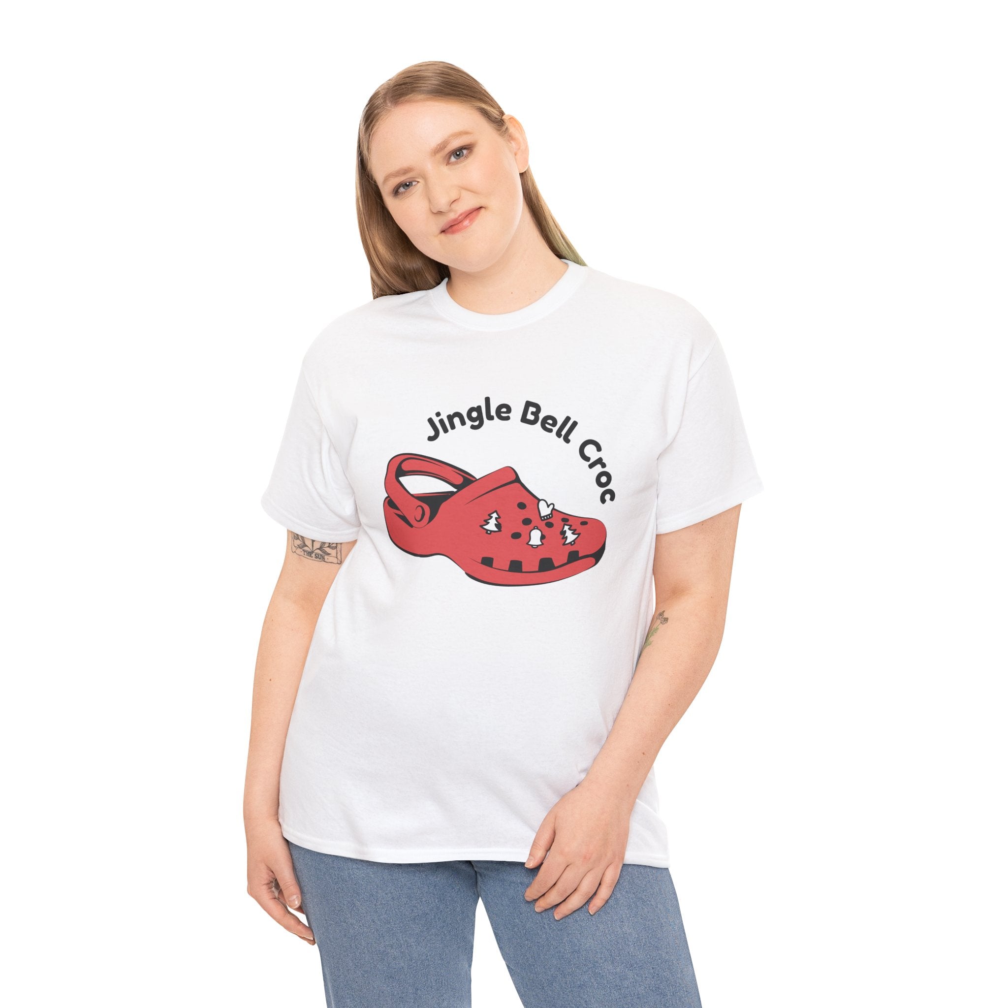 Funny Christmas Holiday Jingle Bell Croc Unisex Tee T-Shirt