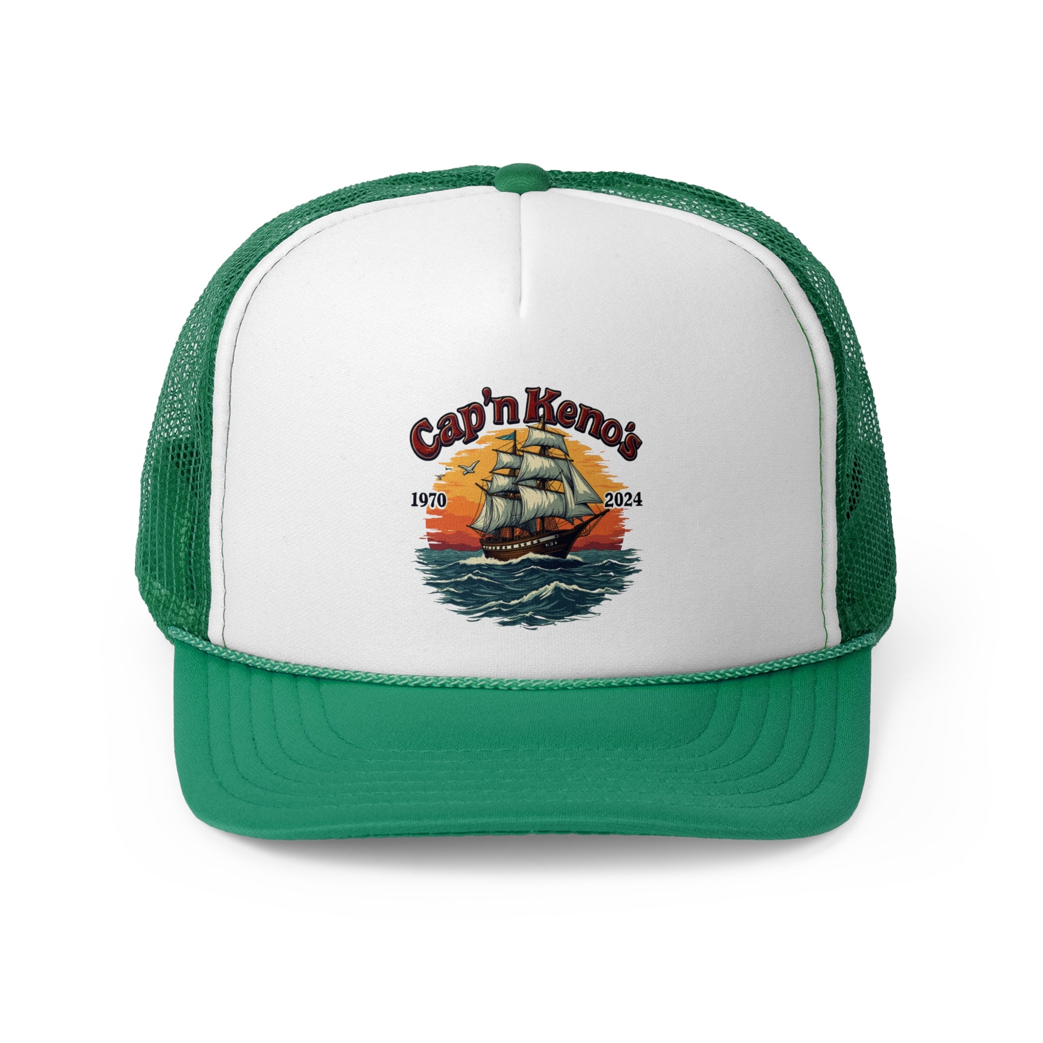 Cap'n Kenos Encinitas California Tribute Sailor Graphic Trucker Caps