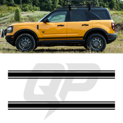 Ford Bronco Sport Triple Side Stripe Decals - 3-Stripe Rocker Panel Kit Set of 2 (2021-Present)