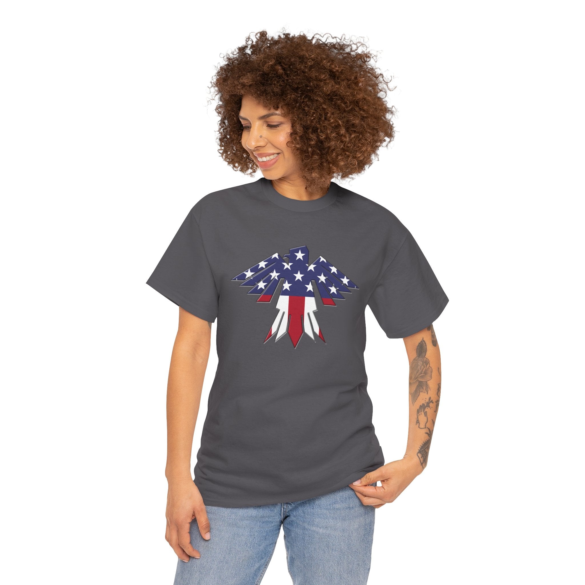 Patriotic Eagle USA Flag Unisex Heavy Cotton Tee