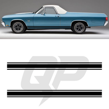 Cargar imagen en el visor de la galería, Chevy El Camino Triple Side Stripe Decals - 3-Stripe Rocker Panel Kit Set of 2 (1968-1977)