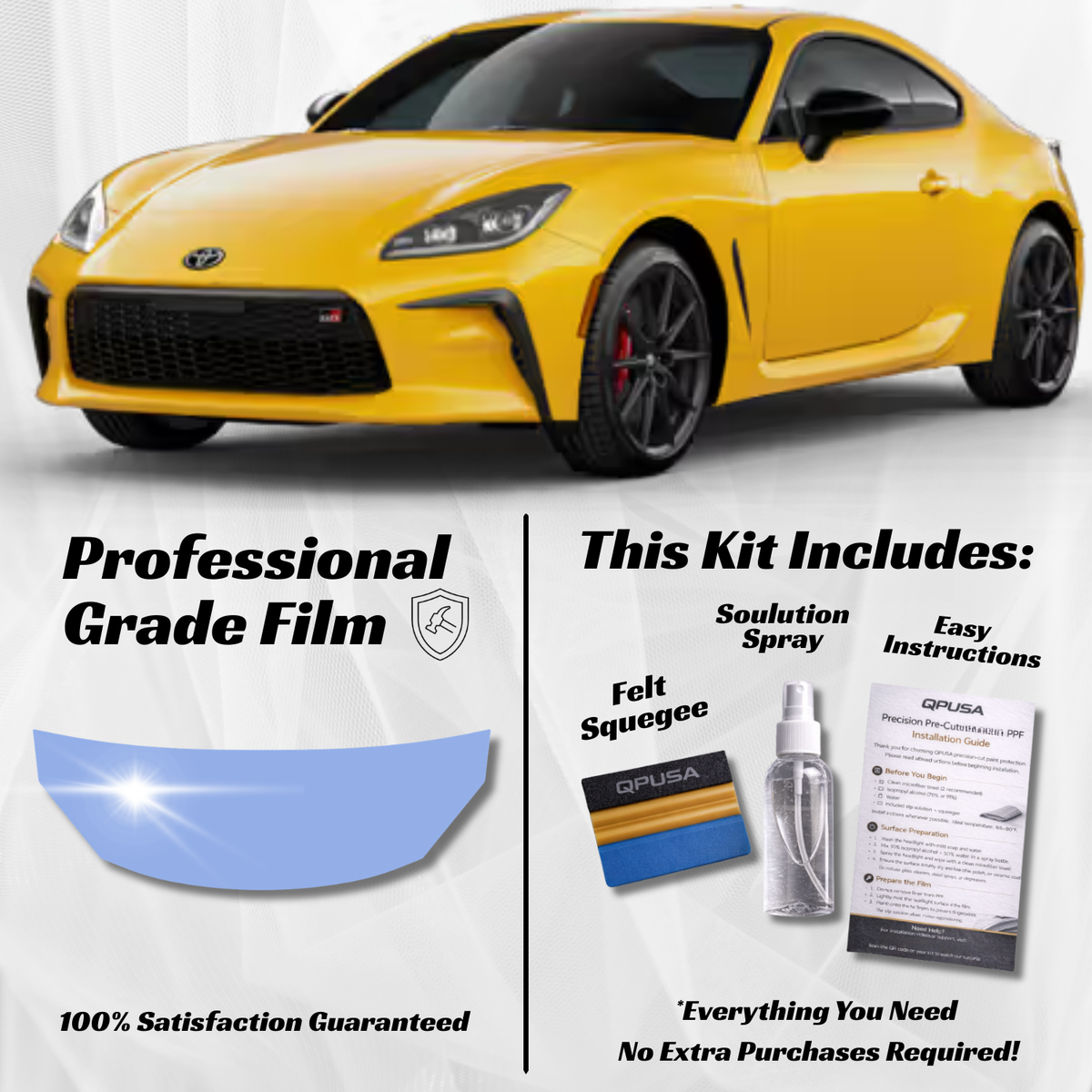 Toyota GR86 (2022-2026) Partial Hood PPF Protection Kit - Pre-Cut