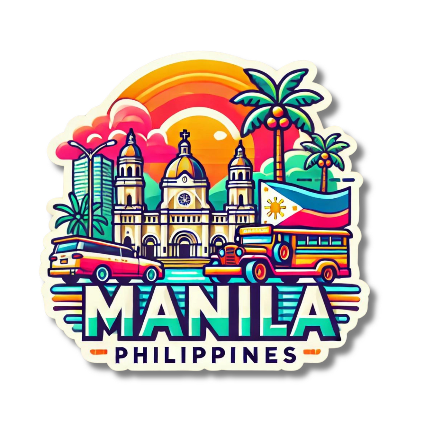 Manila Philippines Souvenir Sticker For Car Laptop