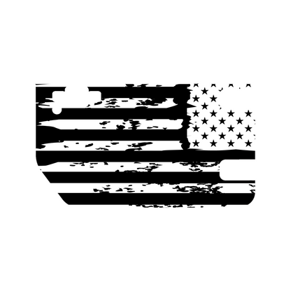 2018-2023 Jeep Wrangler Tattered USA Flag Patriotic Door Decals (Set of 2)