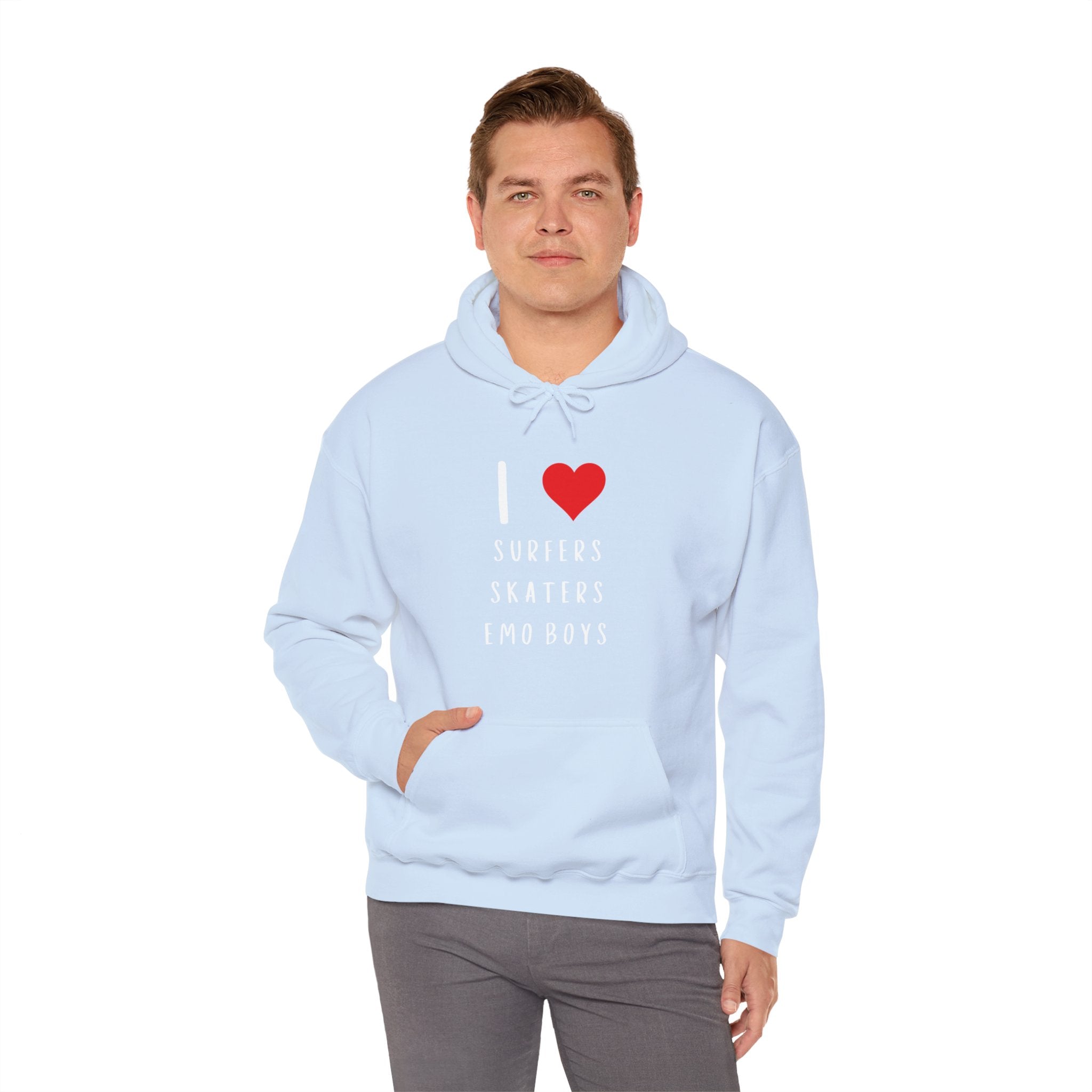 Copy of Funny Women's I Love Surfers Skaters Emo Boys Graphic Novelty Hoodie