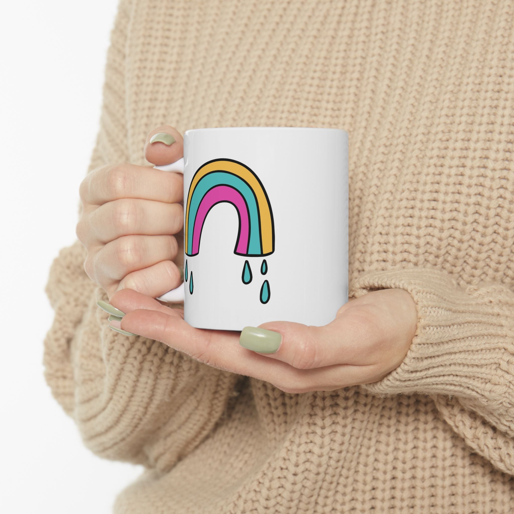 Cute Rainbow Boho Ceramic Coffee Mug