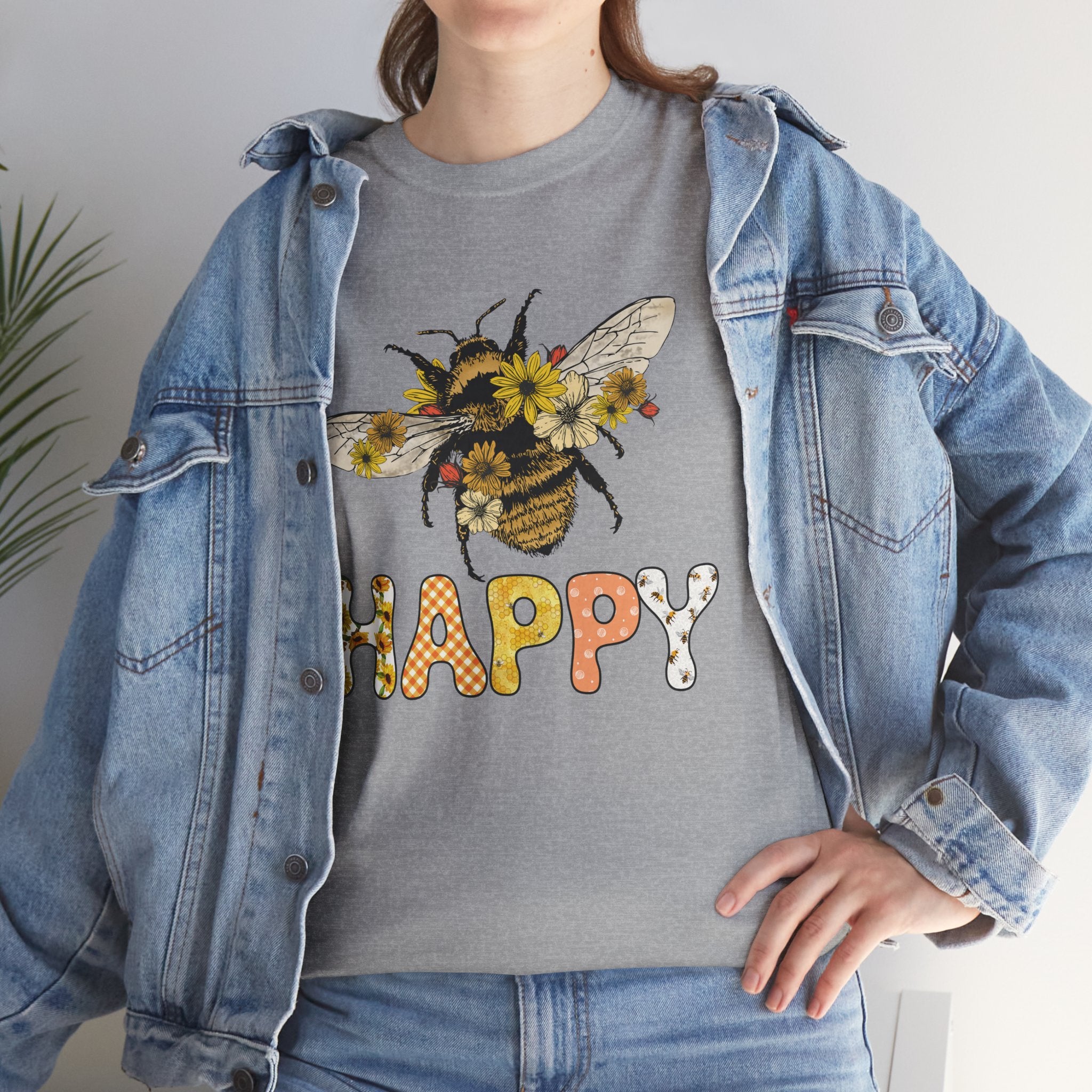 Happy Bee Cute Women's Boho Fashion T-Shirt