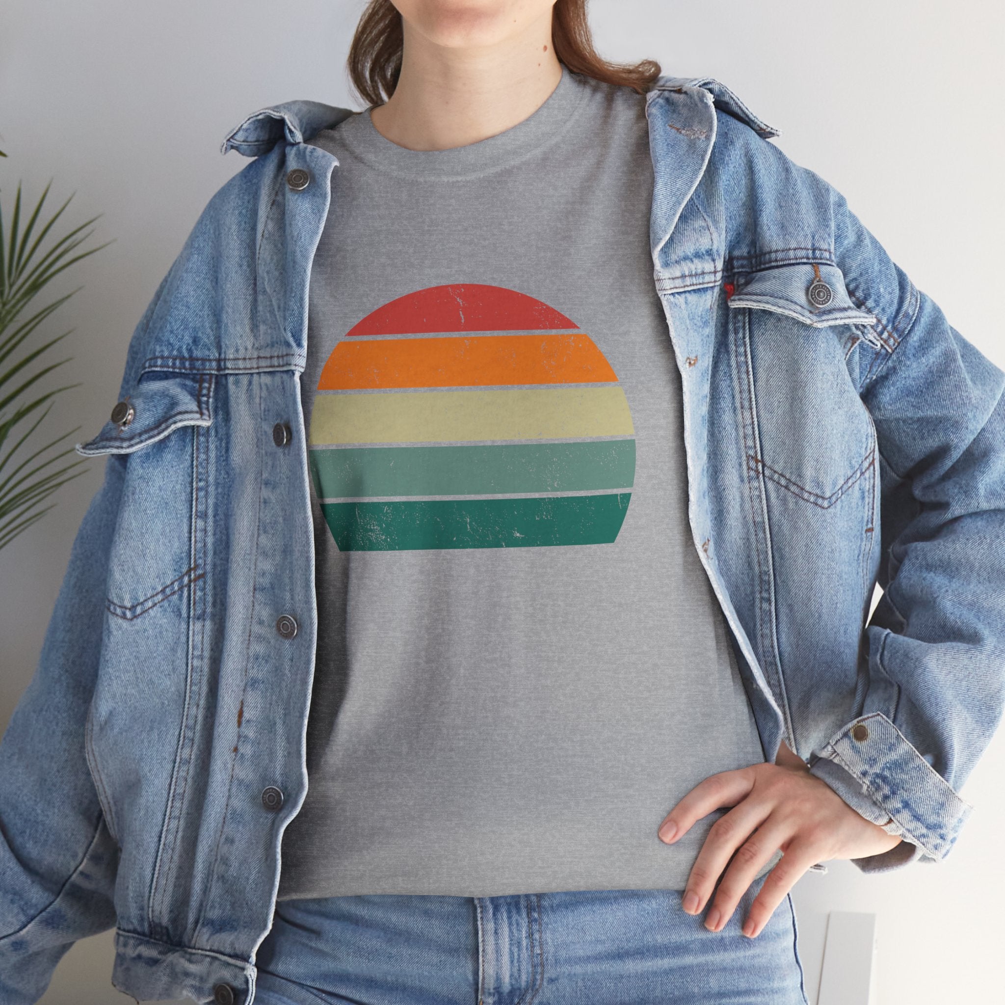 Retro Distressed Sunset Unisex Graphic Novelty Shirt Tee