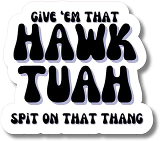 Hawk Tuah Spit on That Thang Funny Meme Bumper Sticker | Viral Meme Decal | Meme Laptop Sticker, Car Decal, Notebooks Graphic | Made in USA (Style I)