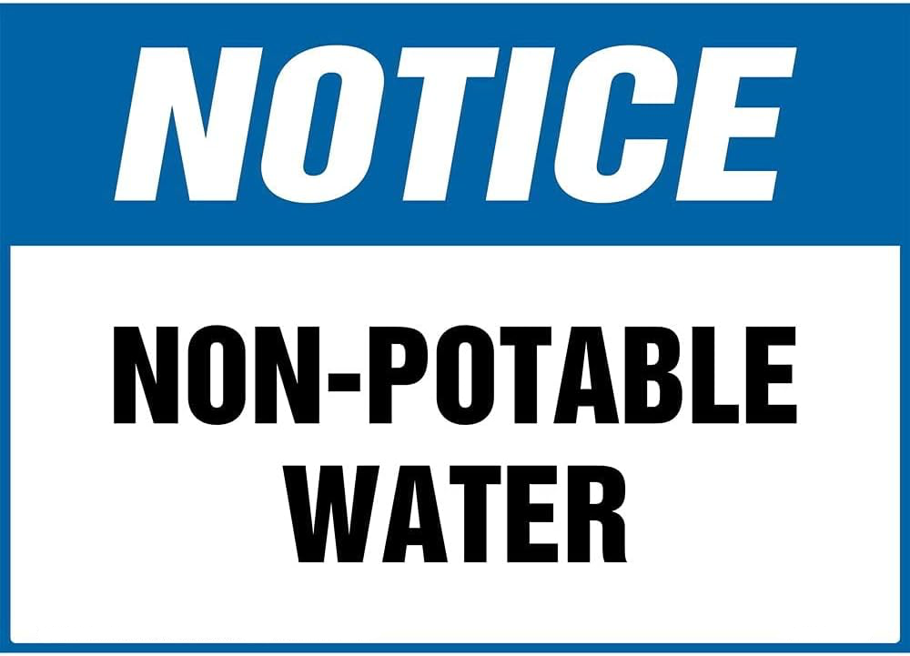 Notice: Non-Potable Water Sign Safety 5" Decal Sticker