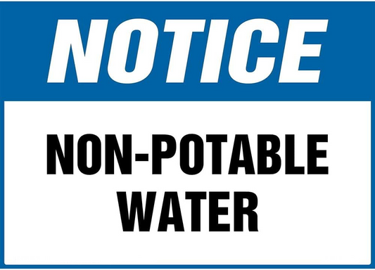 Notice: Non-Potable Water Sign Safety 5" Decal Sticker