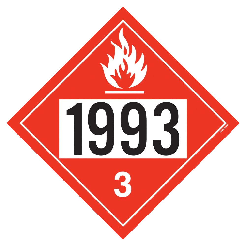 1993 Class 3 Flammable Liquid Safety 5" Decal Sticker