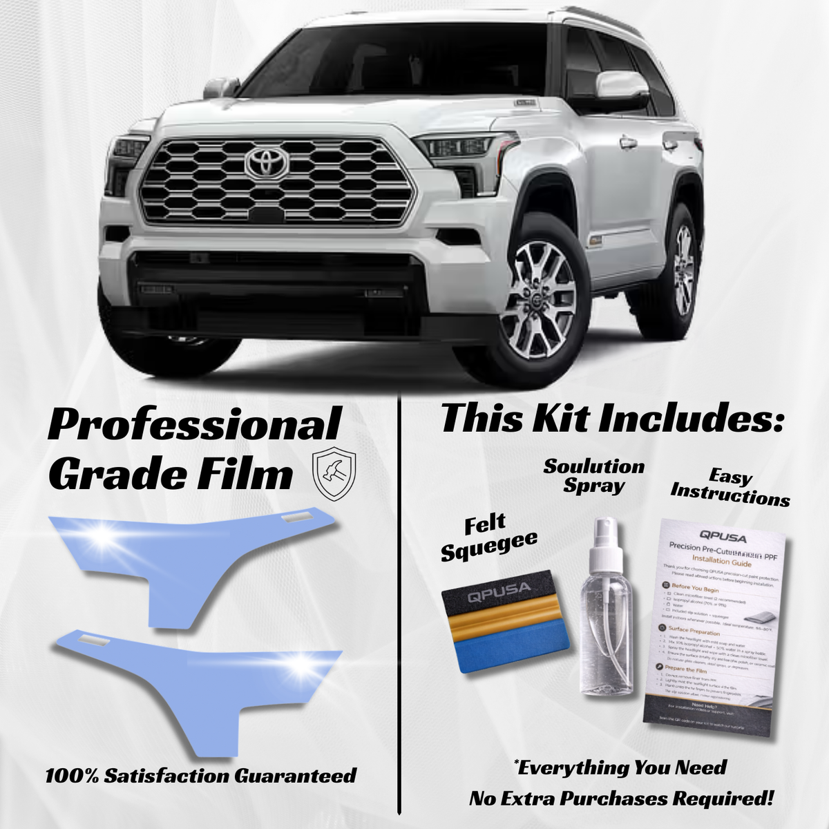 Toyota Sequoia (2023-2026) Headlight PPF Protection Kit - Pre-Cut