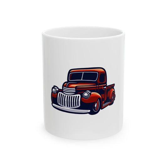 Old-School Retro Truck Graphic Novelty Ceramic Coffee Mug